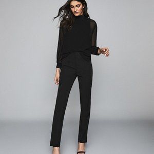 Valentina Split Hem Tailored Trousers Black NWOT